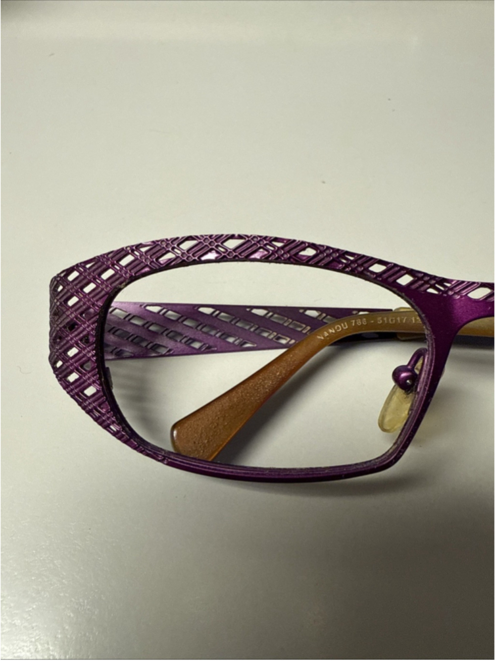Lafont Nanou Titanium Purple Laser Etched 51 Eye
